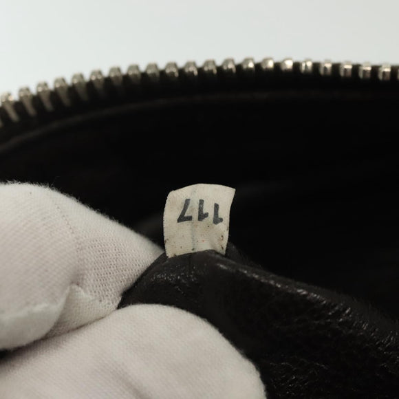 PRADA Shoulder Bag Leather White Blue Silver Auth bs29256