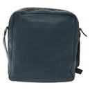 PRADA Shoulder Bag Leather White Blue Silver Auth bs29256-3
