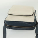 PRADA Shoulder Bag Leather White Blue Silver Auth bs29256-6