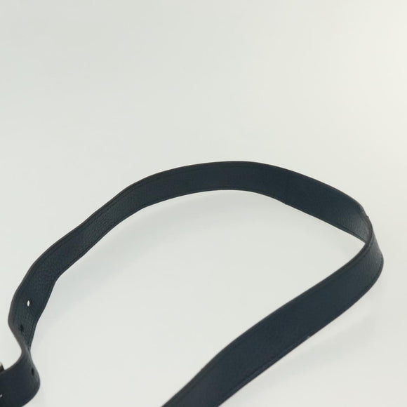 PRADA Shoulder Bag Leather White Blue Silver Auth bs29256