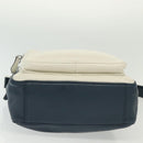 PRADA Shoulder Bag Leather White Blue Silver Auth bs29256-9