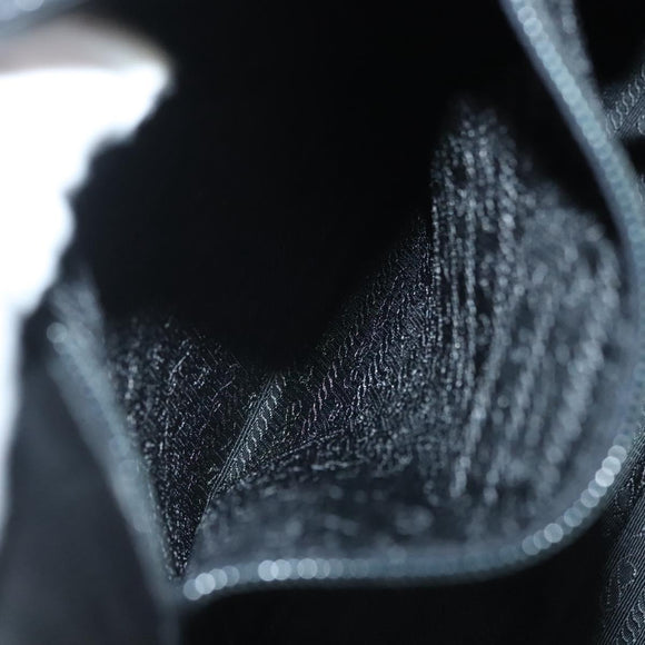 PRADA Hand Bag Patent leather Black Silver Auth bs29257