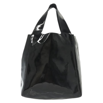 PRADA Hand Bag Patent leather Black Silver Auth bs29257 - 0