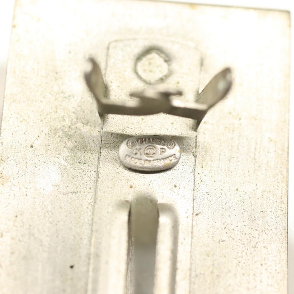 CHANEL Valletta Metal Rubber Black Silver CC Auth bs29259