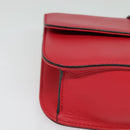 VALENTINO Studs Chain Shoulder Bag Leather Pink Gold Auth bs29260-9