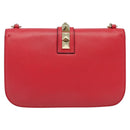 VALENTINO Studs Chain Shoulder Bag Leather Pink Gold Auth bs29260-2