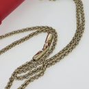 VALENTINO Studs Chain Shoulder Bag Leather Pink Gold Auth bs29260-7