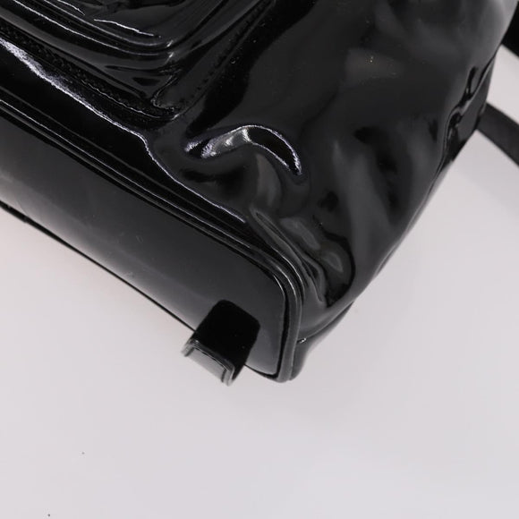 GUCCI Bamboo Backpack Enamel Black Gold 003 2058 0030 Auth bs29262