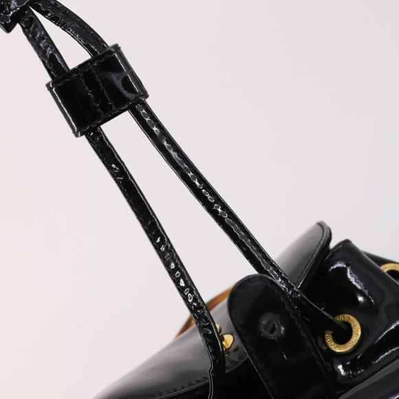 GUCCI Bamboo Backpack Enamel Black Gold 003 2058 0030 Auth bs29262