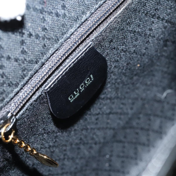 GUCCI Bamboo Backpack Enamel Black Gold 003 2058 0030 Auth bs29262