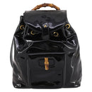 GUCCI Bamboo Backpack Enamel Black Gold 003 2058 0030 Auth bs29262-2