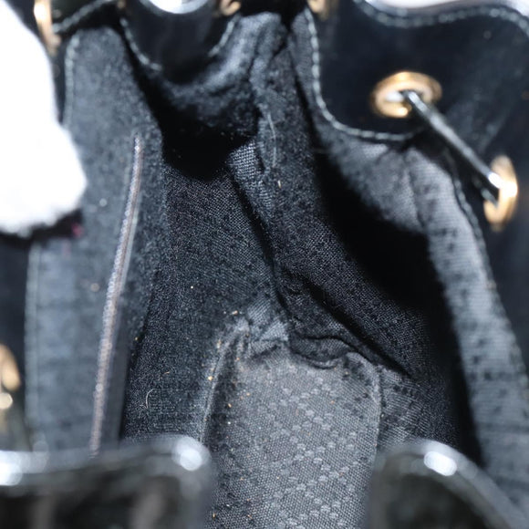 GUCCI Bamboo Backpack Enamel Black Gold 003 2058 0030 Auth bs29262