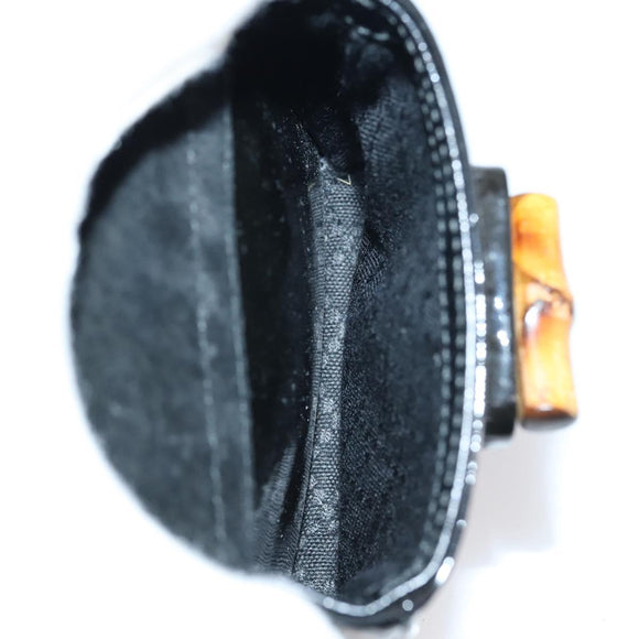 GUCCI Bamboo Backpack Enamel Black Gold 003 2058 0030 Auth bs29262