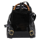 GUCCI Bamboo Backpack Enamel Black Gold 003 2058 0030 Auth bs29262-3