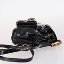 GUCCI Bamboo Backpack Enamel Black Gold 003 2058 0030 Auth bs29262-4