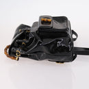 GUCCI Bamboo Backpack Enamel Black Gold 003 2058 0030 Auth bs29262-5