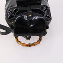 GUCCI Bamboo Backpack Enamel Black Gold 003 2058 0030 Auth bs29262-6