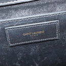 SAINT LAURENT Studs Chain Shoulder Bag Leather Black Gold Auth bs29263-16