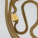 SAINT LAURENT Studs Chain Shoulder Bag Leather Black Gold Auth bs29263-8