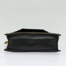 SAINT LAURENT Studs Chain Shoulder Bag Leather Black Gold Auth bs29263-9