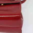 LOEWE Anagram Hand Bag Leather 2way Red Gold Auth bs29264-17