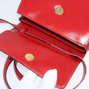 LOEWE Anagram Hand Bag Leather 2way Red Gold Auth bs29264-10