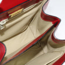 LOEWE Anagram Hand Bag Leather 2way Red Gold Auth bs29264-21