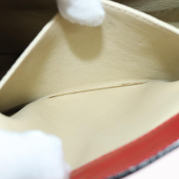 LOEWE Anagram Hand Bag Leather 2way Red Gold Auth bs29264