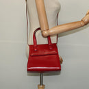 LOEWE Anagram Hand Bag Leather 2way Red Gold Auth bs29264-25