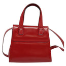 LOEWE Anagram Hand Bag Leather 2way Red Gold Auth bs29264-2