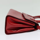 LOEWE Anagram Hand Bag Leather 2way Red Gold Auth bs29264-4