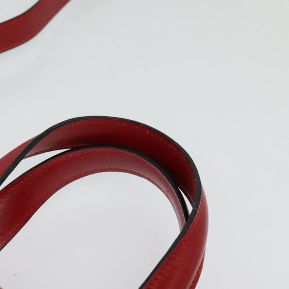 LOEWE Anagram Hand Bag Leather 2way Red Gold Auth bs29264