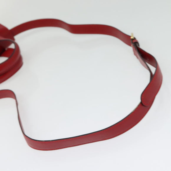 LOEWE Anagram Hand Bag Leather 2way Red Gold Auth bs29264