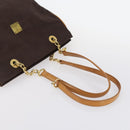 MCM Vicetos Logogram Backpack Leather Nylon 2Set Brown Black Auth bs29265-13