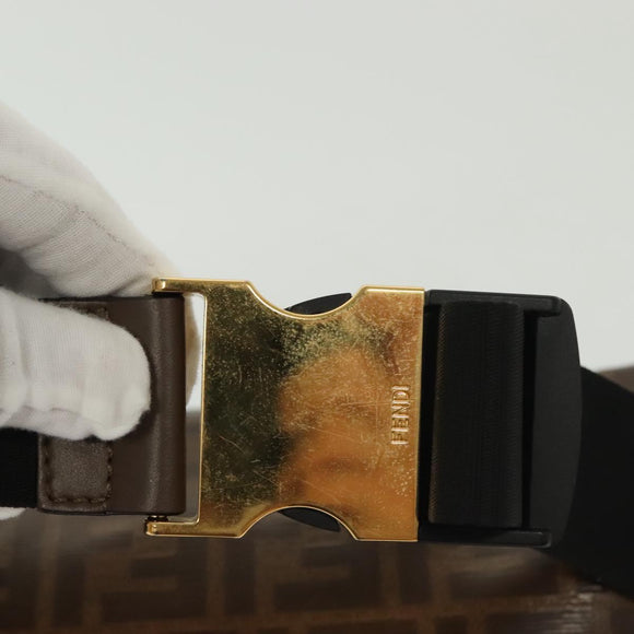 FENDI Zucca Canvas FILA Collaboration Waist Bag Coated Canvas Auth bs29270