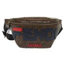 FENDI Zucca Canvas FILA Collaboration Waist Bag Coated Canvas Auth bs29270-13