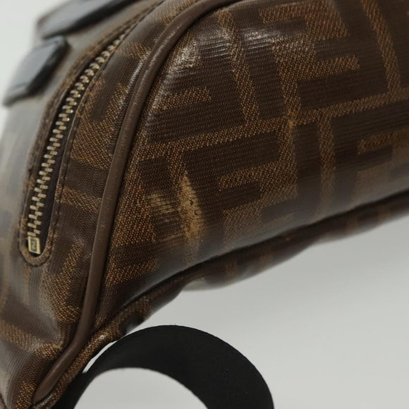 FENDI Zucca Canvas FILA Collaboration Waist Bag Coated Canvas Auth bs29270