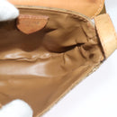 CELINE Macadam Canvas Shoulder Bag PVC Beige Gold Auth bs29271-18