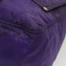 FENDI Zucchino Canvas Tote Bag Nylon Purple Gold Auth bs29272-11