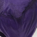 FENDI Zucchino Canvas Tote Bag Nylon Purple Gold Auth bs29272-12