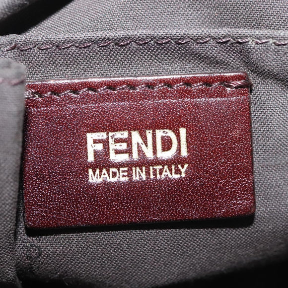 FENDI Zucchino Canvas Tote Bag Nylon Purple Gold Auth bs29272