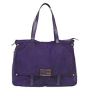 FENDI Zucchino Canvas Tote Bag Nylon Purple Gold Auth bs29272-2