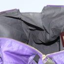 FENDI Zucchino Canvas Tote Bag Nylon Purple Gold Auth bs29272-20