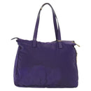 FENDI Zucchino Canvas Tote Bag Nylon Purple Gold Auth bs29272-3