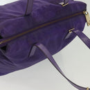 FENDI Zucchino Canvas Tote Bag Nylon Purple Gold Auth bs29272-6