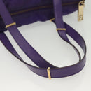 FENDI Zucchino Canvas Tote Bag Nylon Purple Gold Auth bs29272-7