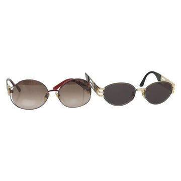 FENDI Sunglasses plastic metal 2Set Brown Black Auth bs29273