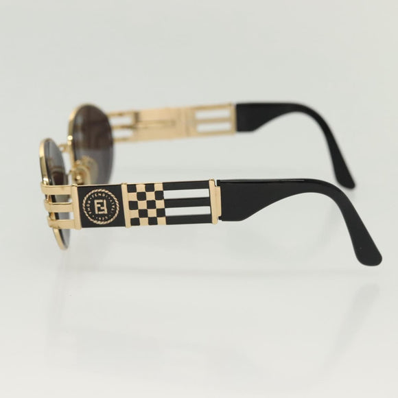 FENDI Sunglasses plastic metal 2Set Brown Black Auth bs29273