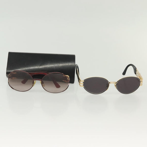 FENDI Sunglasses plastic metal 2Set Brown Black Auth bs29273
