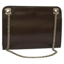 CHANEL Chain Hand Bag Leather Brown gold CC Auth bs29274-1